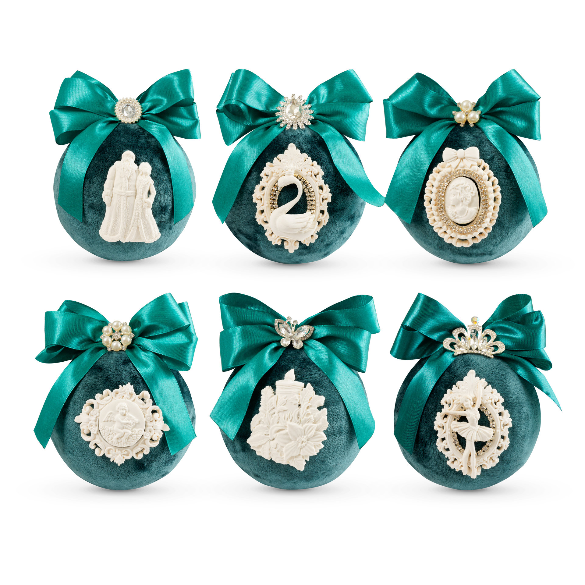 Набор ёлочных шаров Новогодние истории, зеленый - крупное фото 1